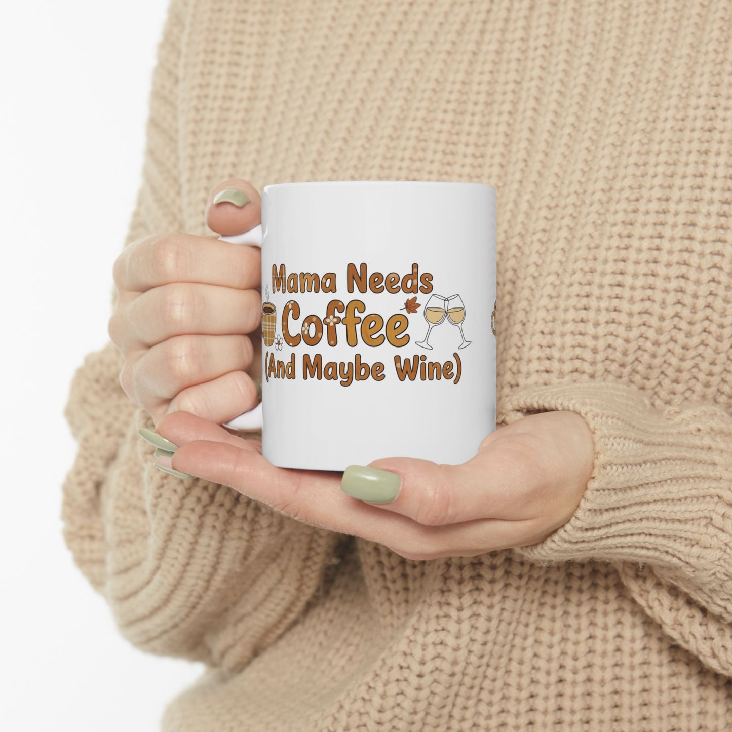 Coffee and Wine Lovers Ceramic Mug, Best Gift for Mom, Funny Mugs for Coffee Drinkers, Birthday, Housewarming, Unique Gifts